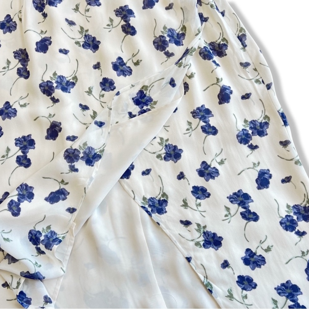 Reformation White and Blue Floral Midi Dress - Picture 15 of 16